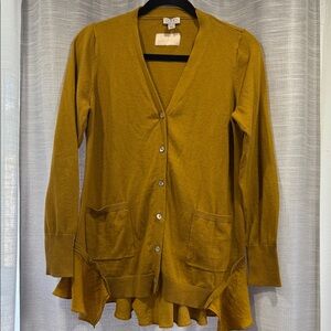 LOGO by Lori Goldstein Legacy Cotton Cashmere Cardigan Sweater - Size Medium